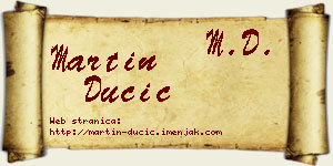 Martin Dučić vizit kartica